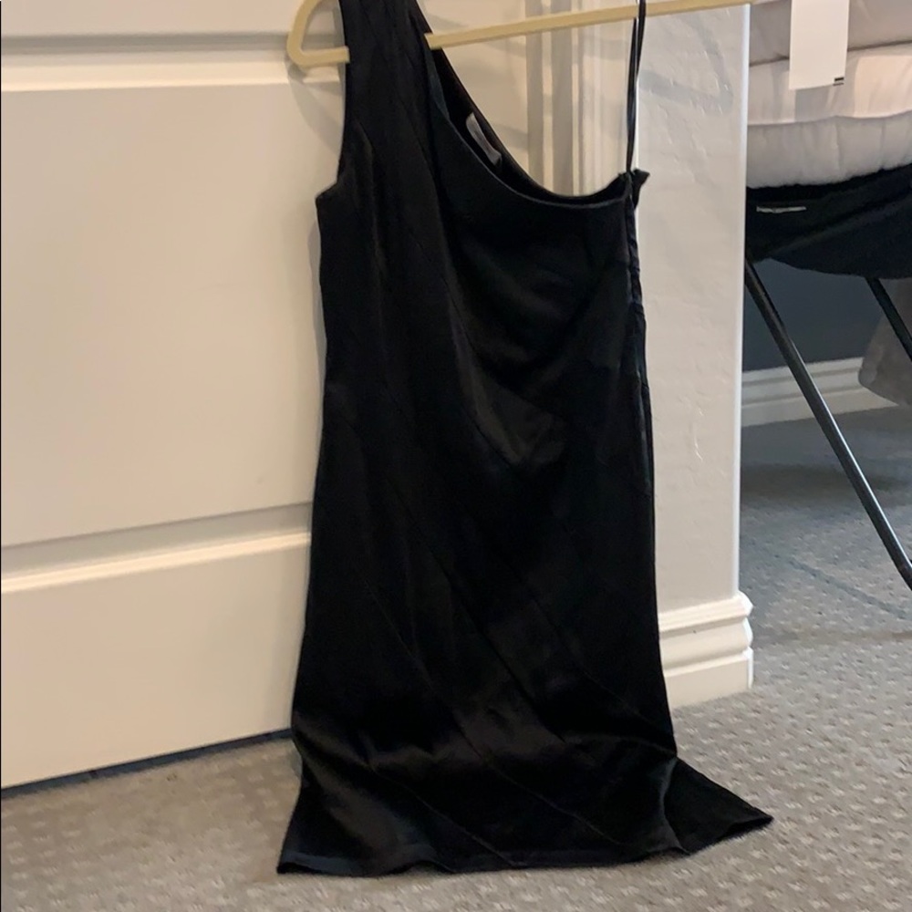 Calvin Klein black one shoulder dress